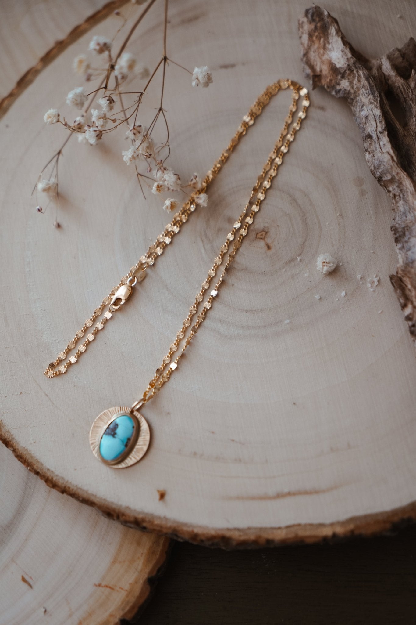 14k Gold - fill Necklace in Golden Hills Turquoise - Golden Road Crafted