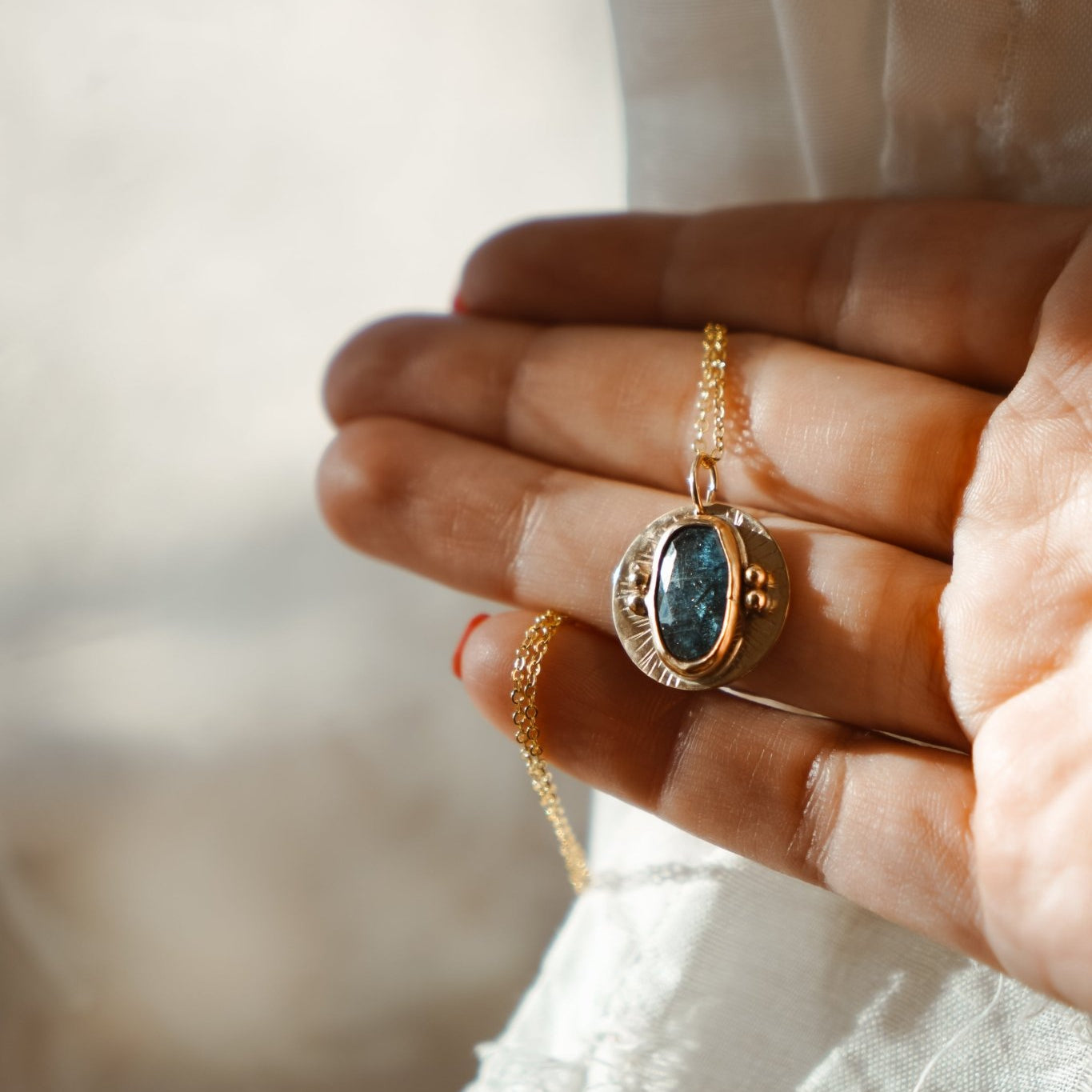 14k Gold - Fill Necklace in Kyanite - Golden Road Crafted