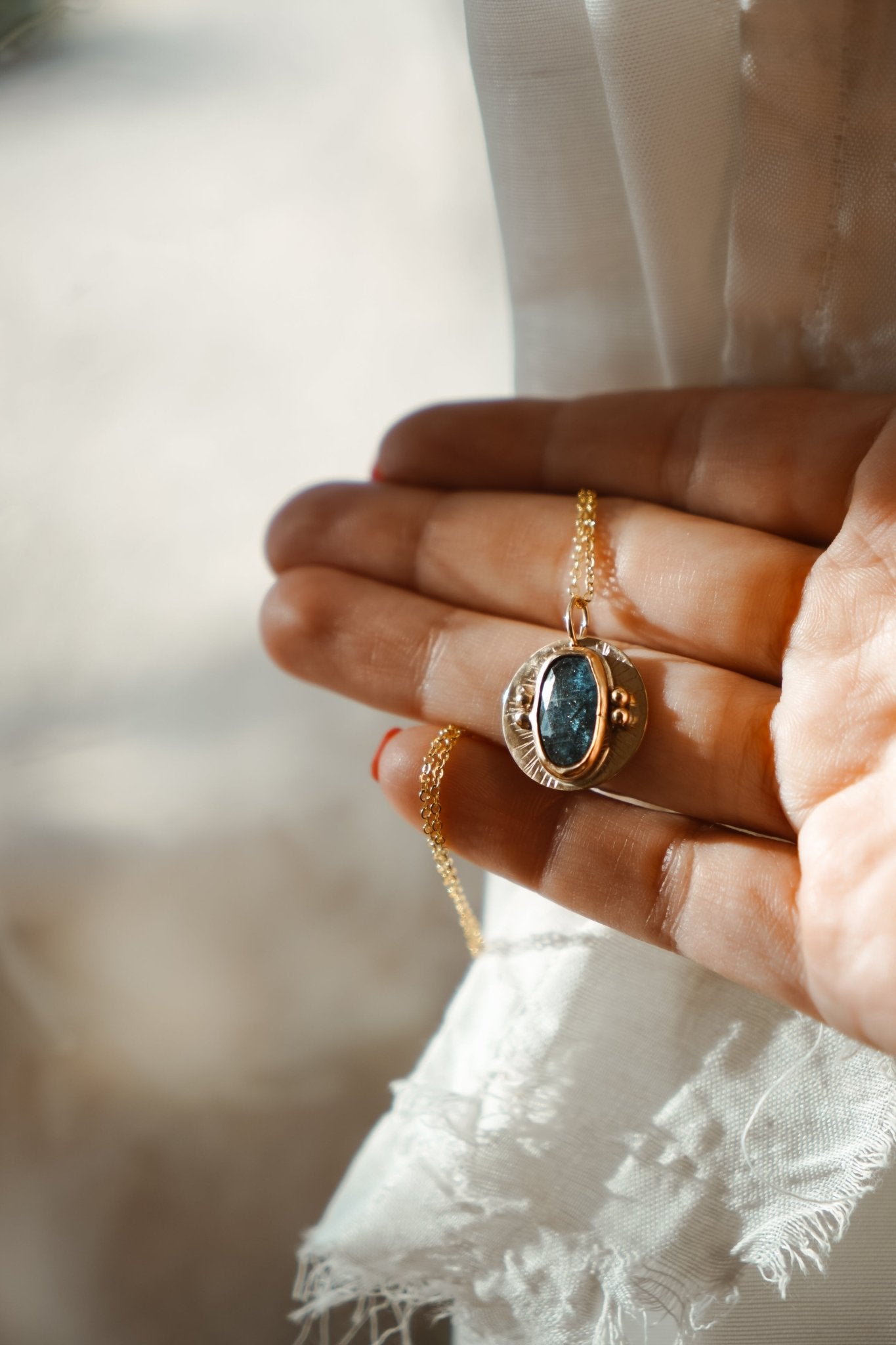 14k Gold - Fill Necklace in Kyanite - Golden Road Crafted