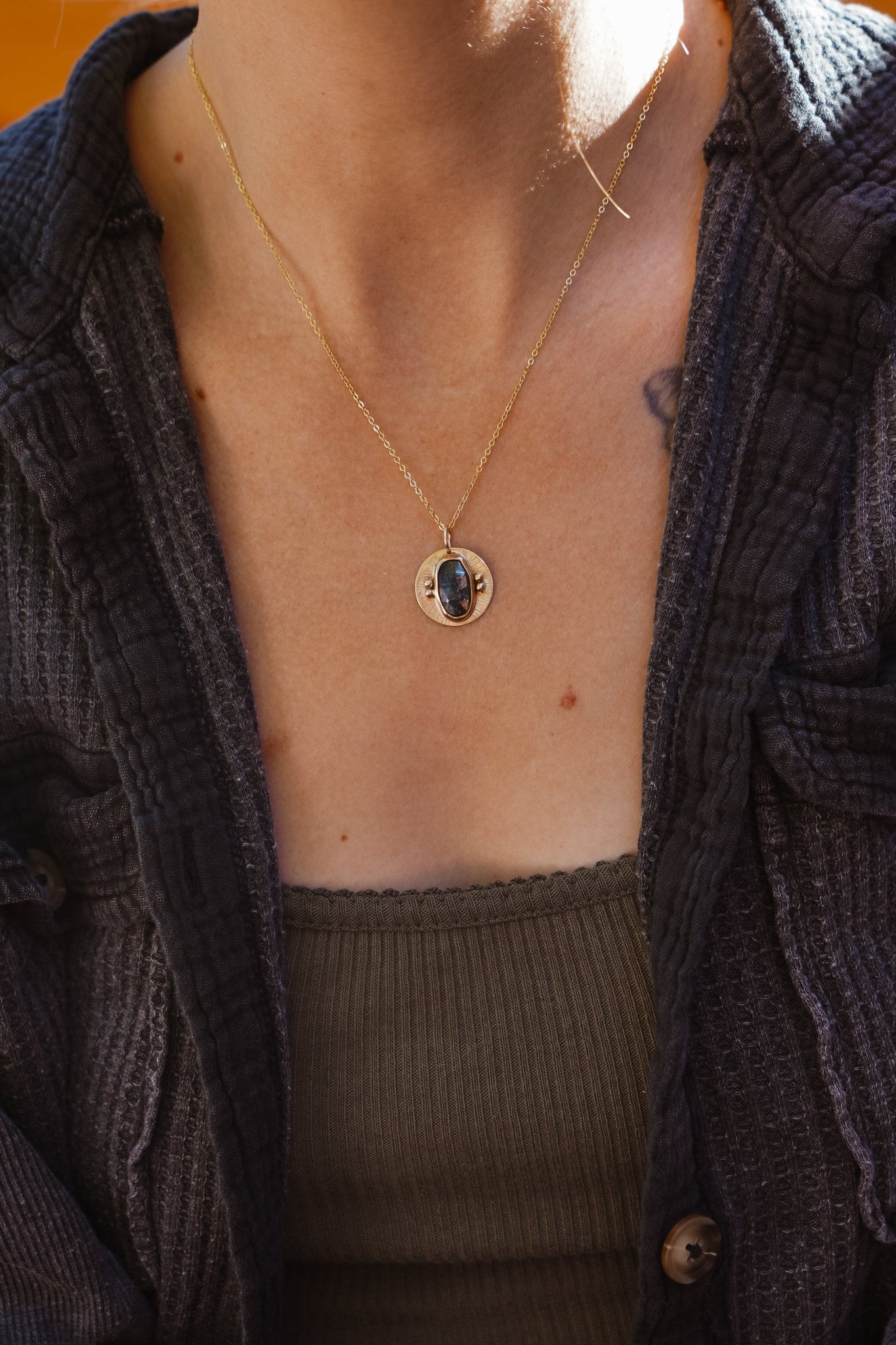 14k Gold - Fill Necklace in Kyanite - Golden Road Crafted