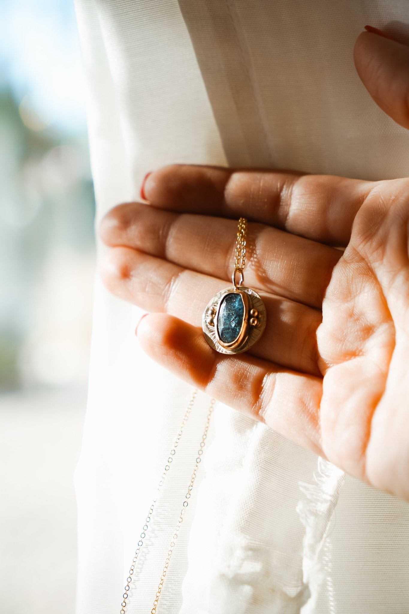 14k Gold - Fill Necklace in Kyanite - Golden Road Crafted
