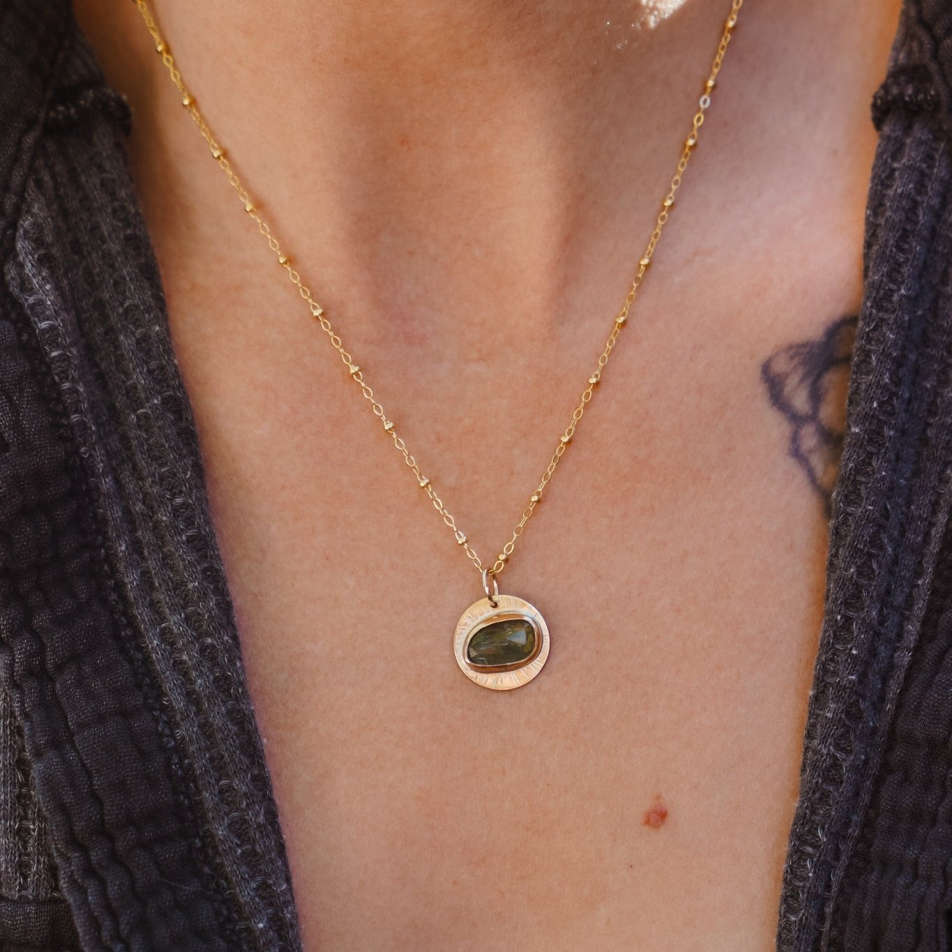 14k Gold - fill Necklace in Kyanite - Golden Road Crafted