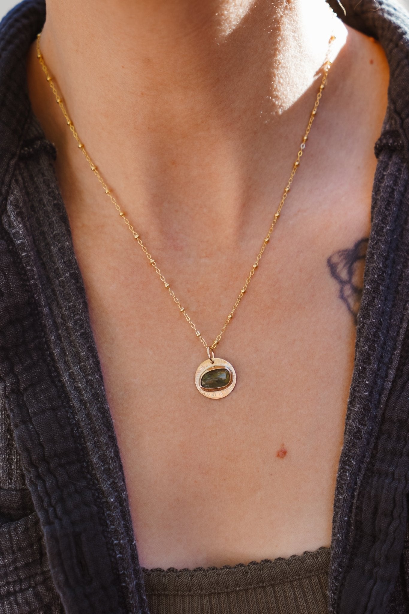 14k Gold - fill Necklace in Kyanite - Golden Road Crafted