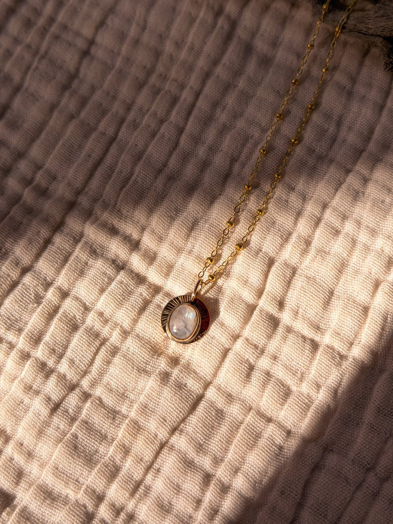 14k Gold - Fill Necklace in Moonstone - Golden Road Crafted