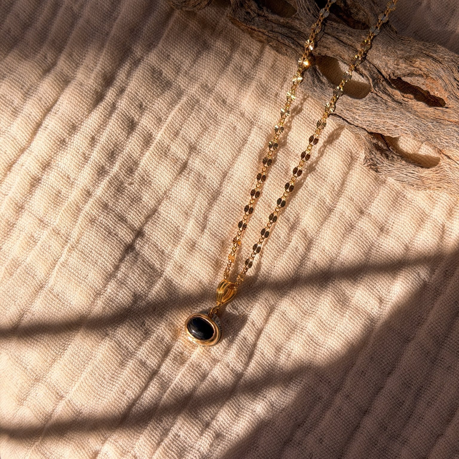 14k Gold - Fill Necklace in Onyx - Golden Road Crafted