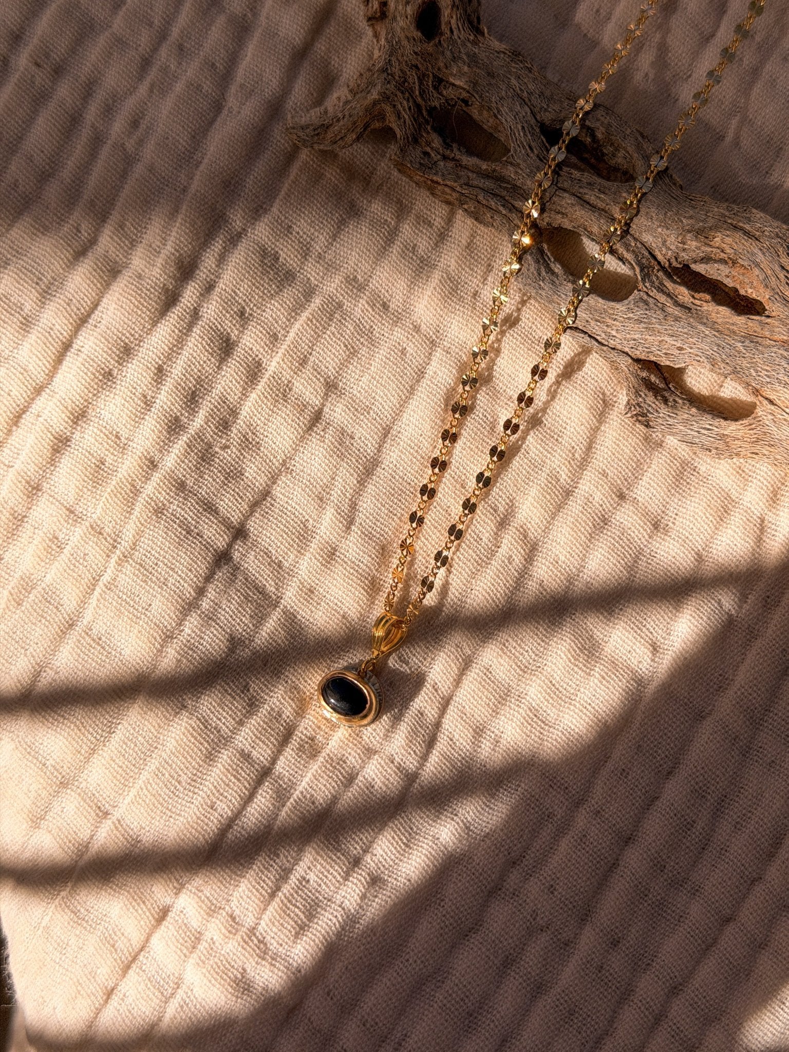 14k Gold - Fill Necklace in Onyx - Golden Road Crafted