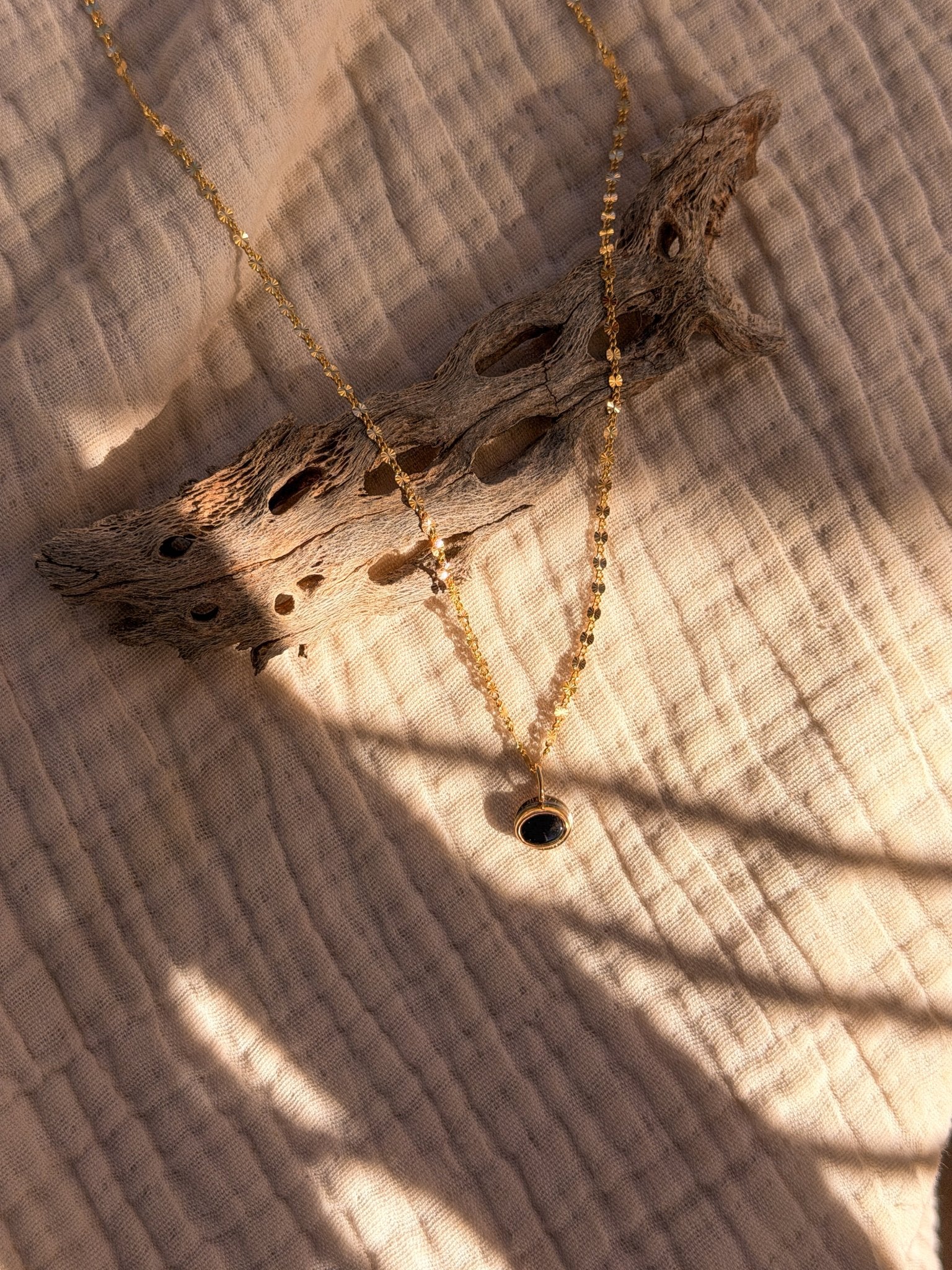 14k Gold - Fill Necklace in Onyx - Golden Road Crafted