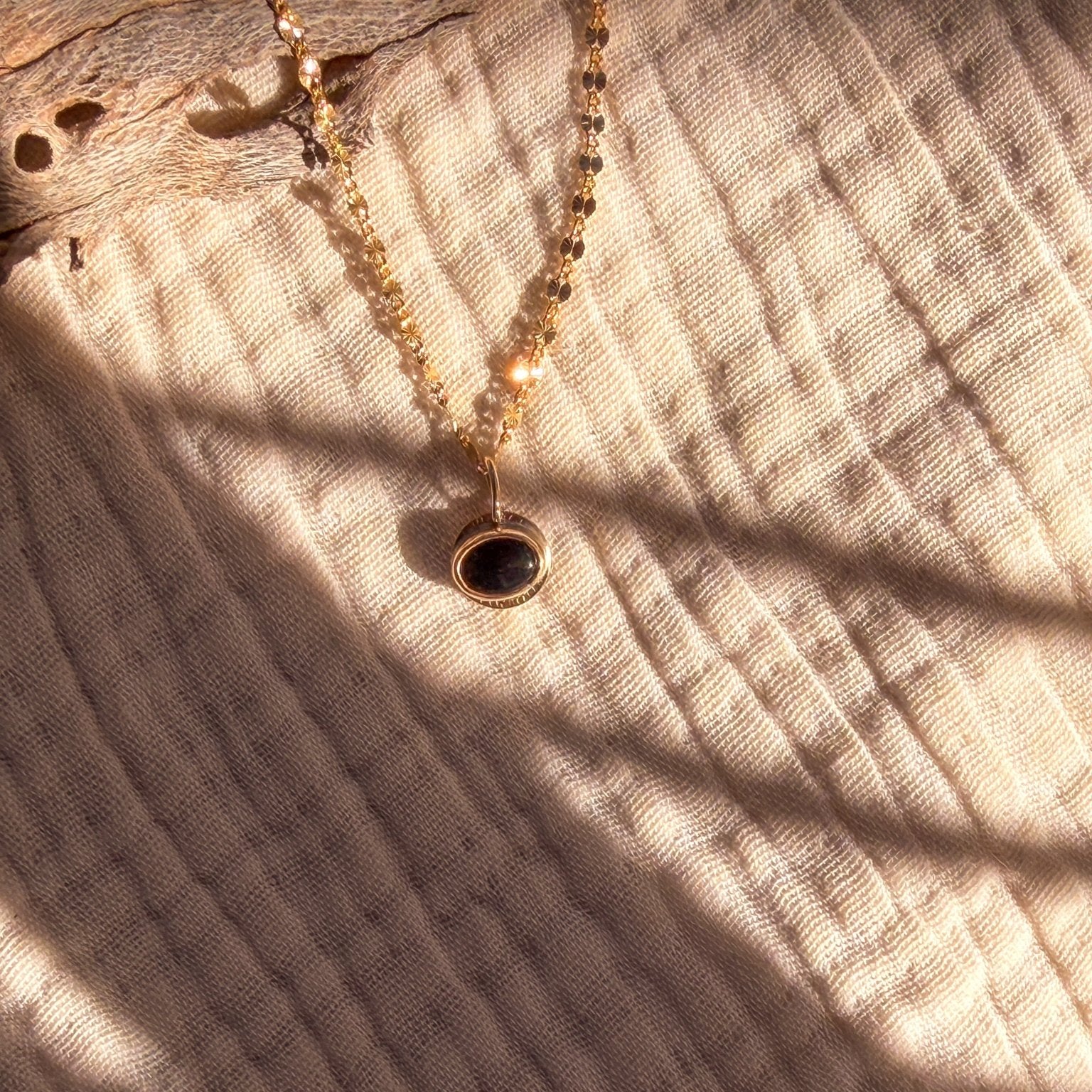 14k Gold - Fill Necklace in Onyx - Golden Road Crafted