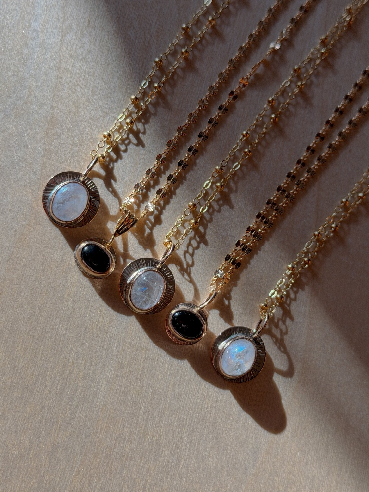 14k Gold - Fill Necklace in Onyx - Golden Road Crafted