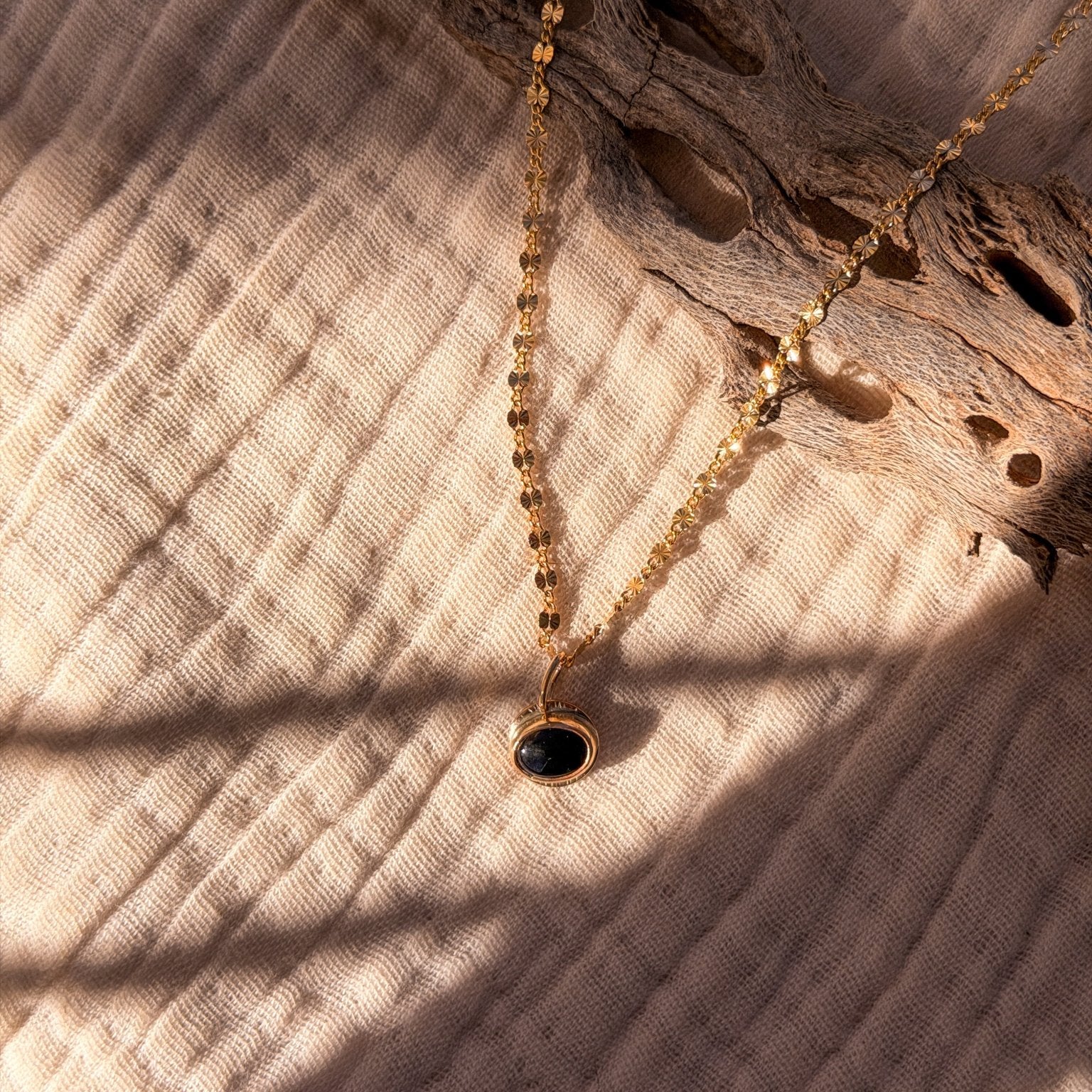 14k Gold - Fill Necklace in Onyx - Golden Road Crafted