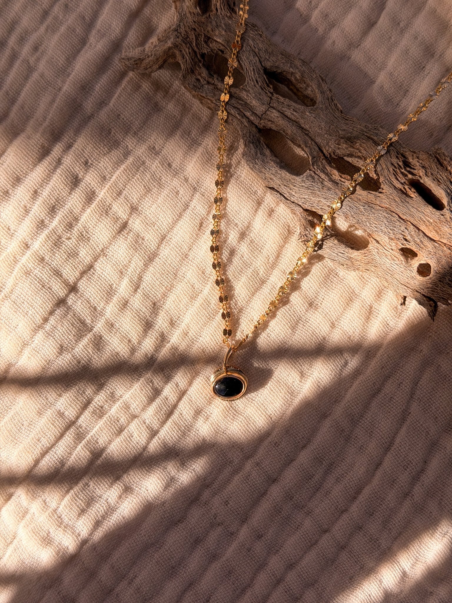 14k Gold - Fill Necklace in Onyx - Golden Road Crafted