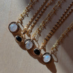 14k Gold - Fill Necklace in Rainbow Moonstone - Golden Road Crafted