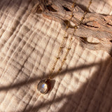 14k Gold - Fill Necklace in Rainbow Moonstone - Golden Road Crafted