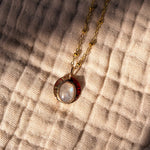14k Gold - Fill Necklace in Rainbow Moonstone - Golden Road Crafted