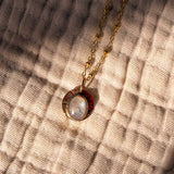 14k Gold - Fill Necklace in Rainbow Moonstone - Golden Road Crafted