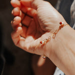 14k Gold - Filled Bracelet in Red Jasper & Pearl - Golden Road Crafted