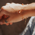 14k Gold - Filled Bracelet in Red Jasper & Pearl - Golden Road Crafted