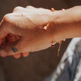 14k Gold - Filled Bracelet in Red Jasper & Pearl - Golden Road Crafted