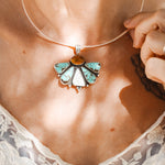 5 SPOTS OPEN: Sonoran Flower Collar in No. 8 Turquoise, White Buffalo, & Amber - Golden Road Crafted