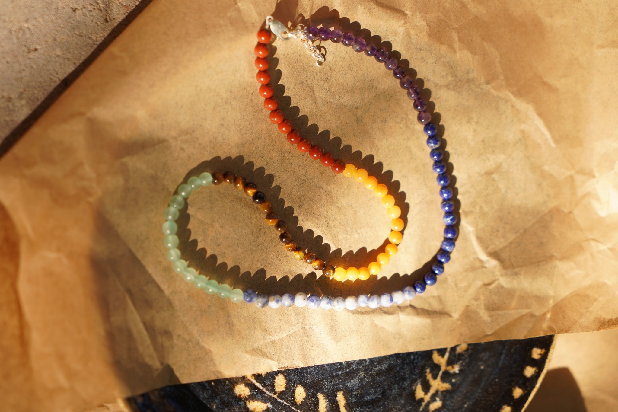 7 Chakra Bead Necklace - Golden Road Crafted