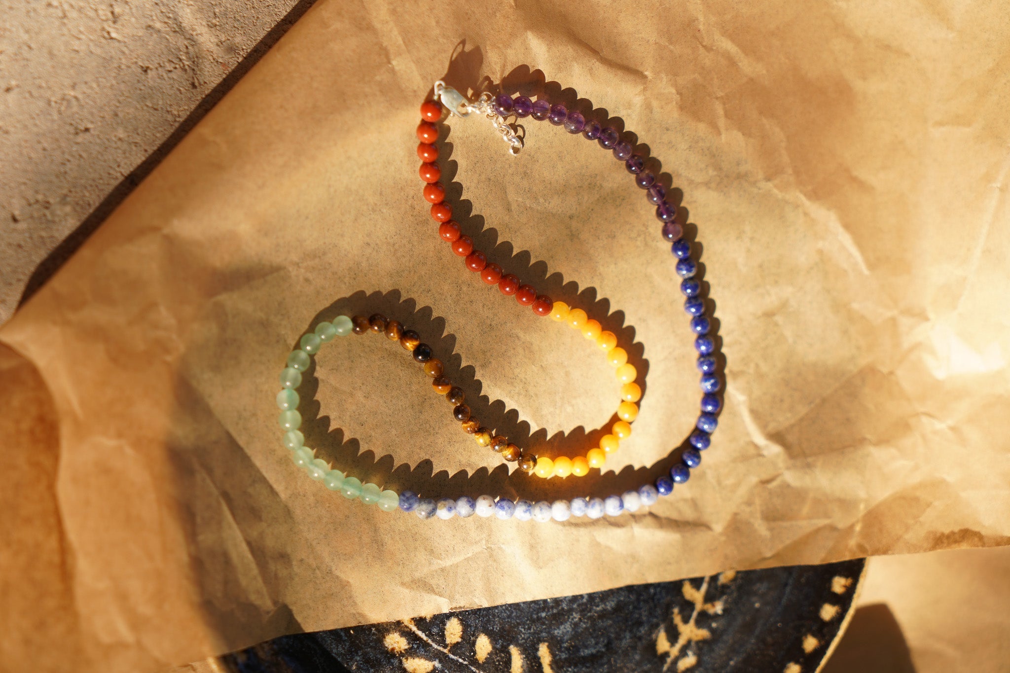 7 Chakra Bead Necklace - Golden Road Crafted