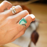 The Open Window Ring in Hubei Turquoise (Size 7)