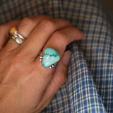The Open Window Ring in Emerald Valley Turquoise (Size 9)