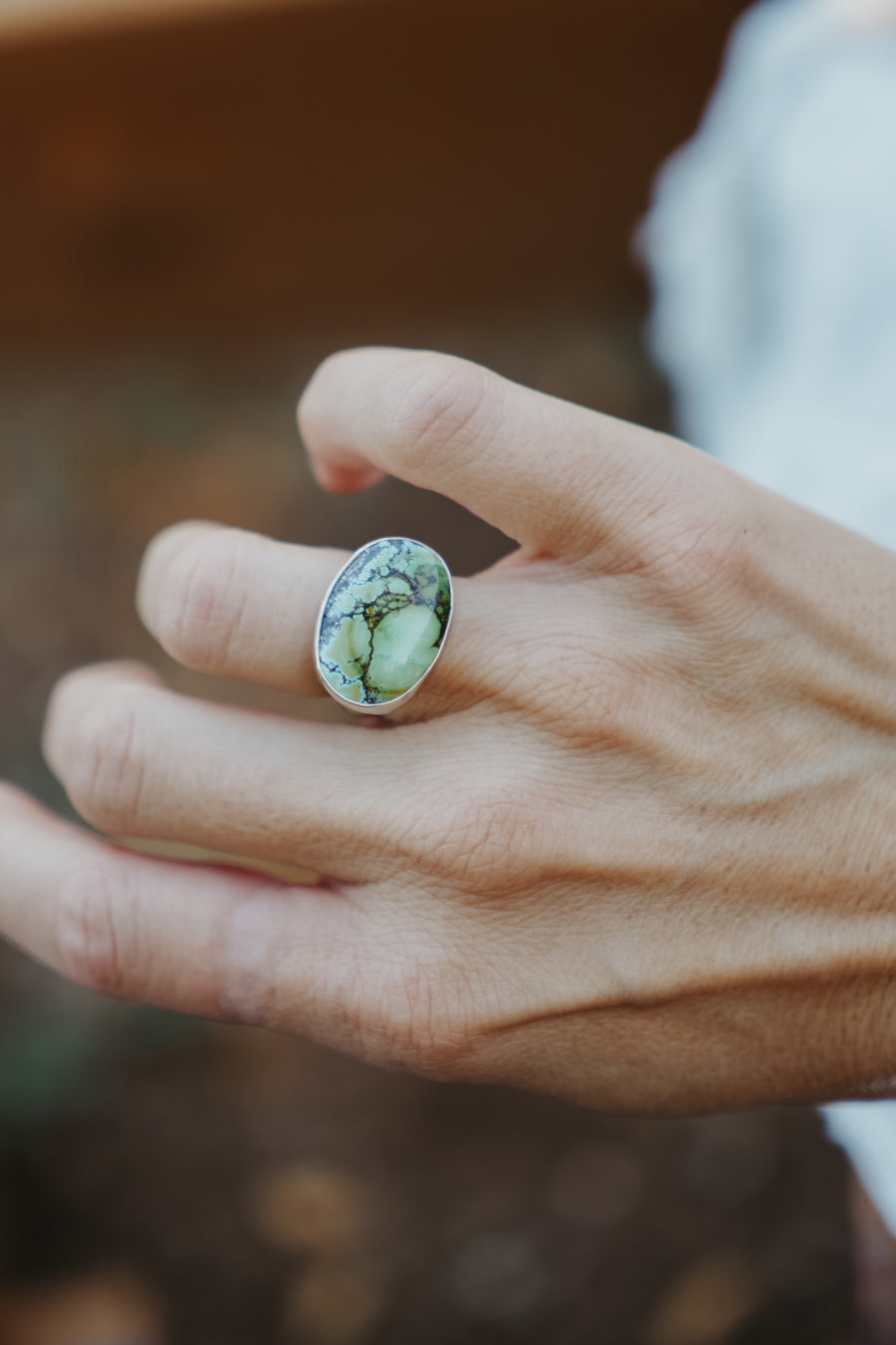 Horizontal Ring in Hubei Turquoise (Size 6)