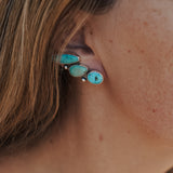 Ear Crawler + Stud Combo in Campitos, Kingman, & Hubei Turquoise