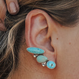 Ear Crawler + Stud Combo in Campitos, Kingman, & Hubei Turquoise