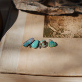 Ear Crawler + Stud Combo in Boulder Opal Doublet, Campitos, & Kingman Turquoise