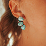 Cluster Earrings in Whitewater Turquoise
