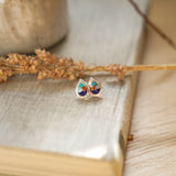 Teardrop Inlay Studs in Spiny Oyster & Opal