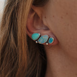 Ear Crawler + Stud Combo in Boulder Opal Doublet & Campitos Turquoise