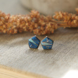 Blue Opal Inlay Studs