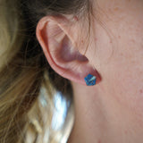 Blue Opal Inlay Studs