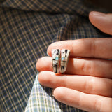 Cathedral Inlay Studs in White Buffalo & Opal