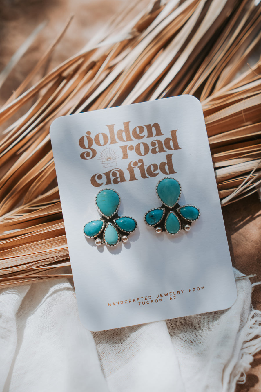 Stud Earrings in Kingman Turquoise