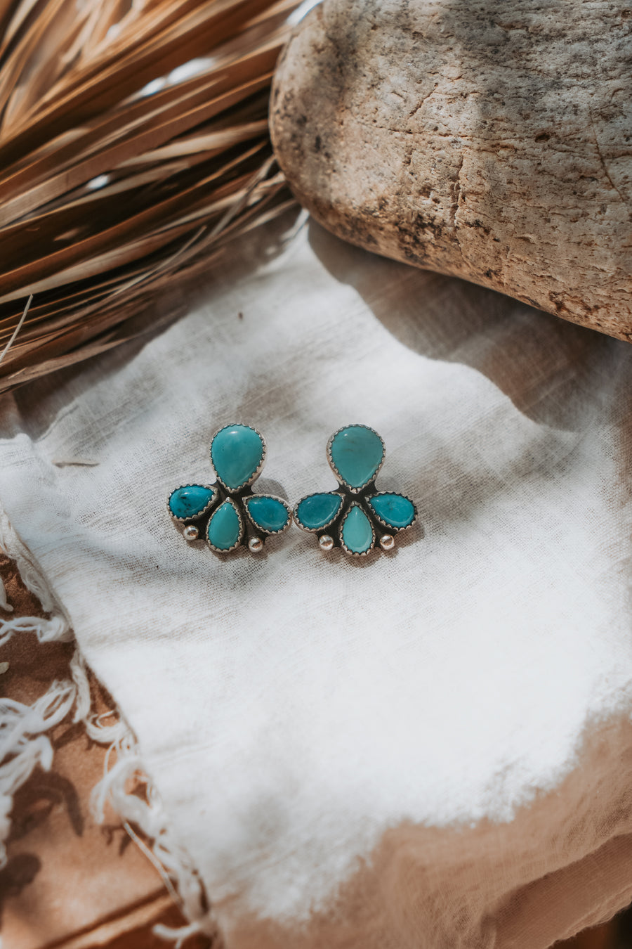 Stud Earrings in Kingman Turquoise
