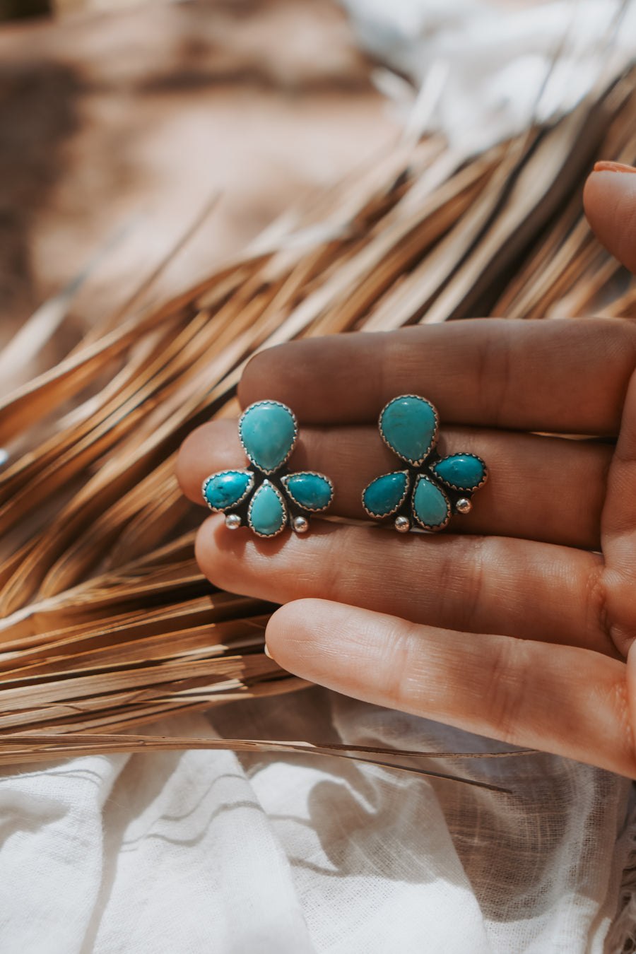 Stud Earrings in Kingman Turquoise