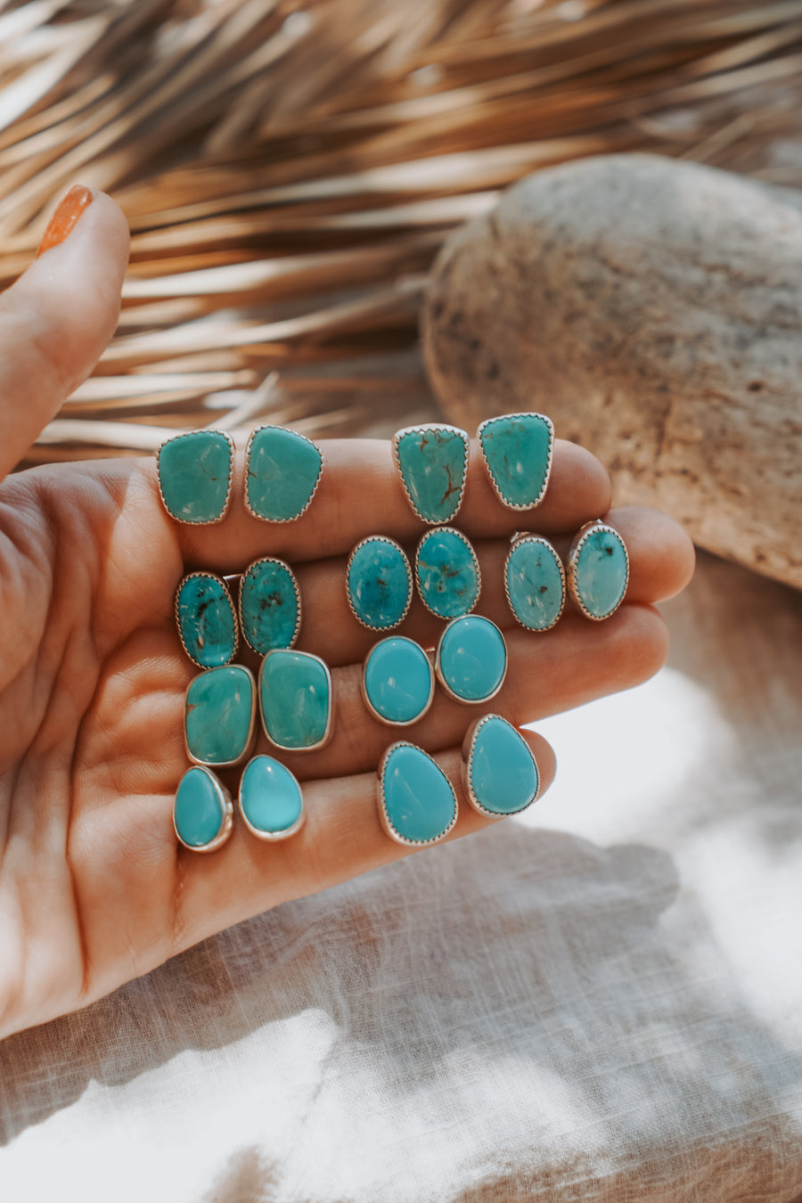 Stud Earrings in Sonoran Mtn Turquoise