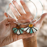 5 SPOTS OPEN: Sonoran Flower Collar in No. 8 Turquoise, White Buffalo, & Amber
