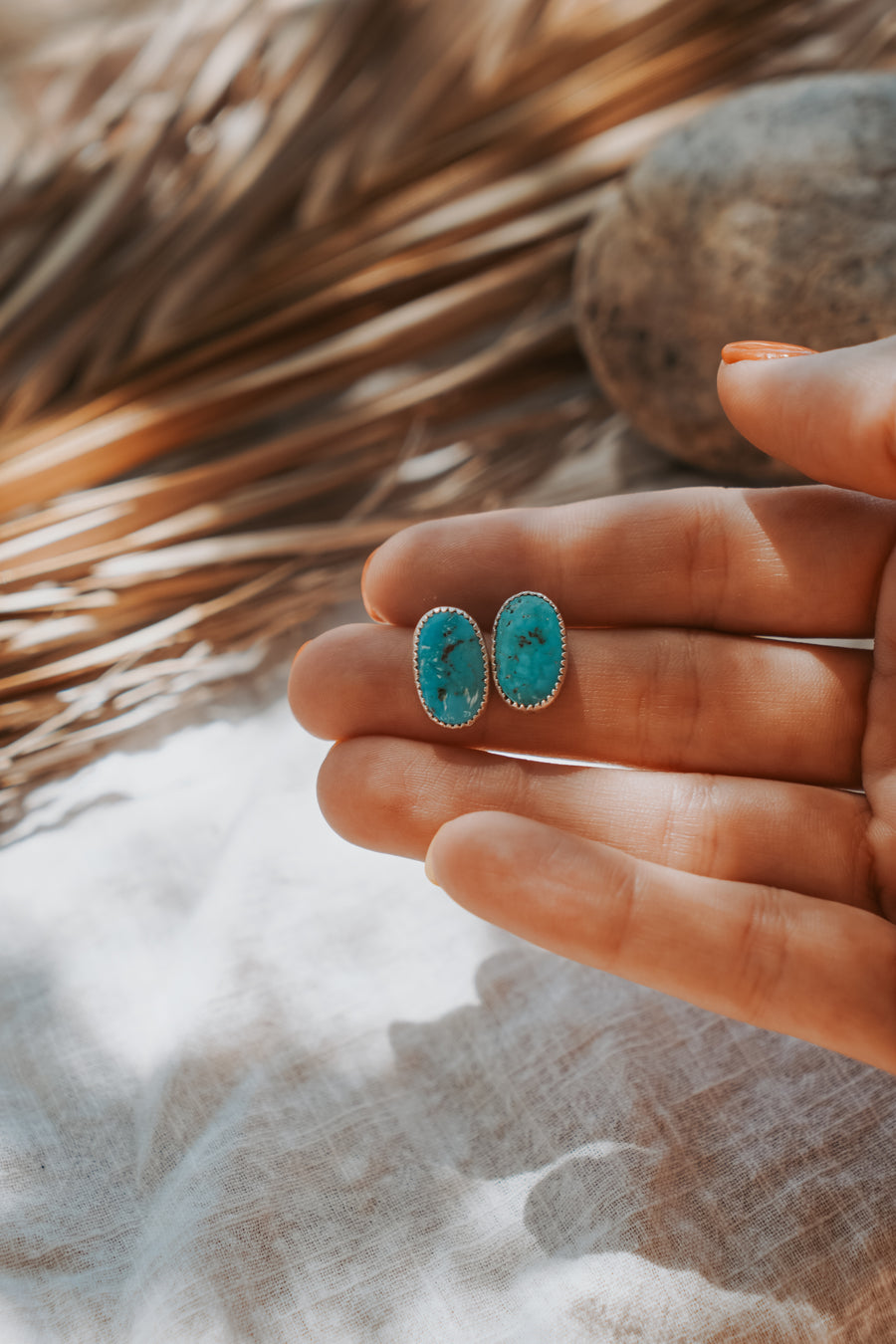 Stud Earrings in Sonoran Mtn Turquoise