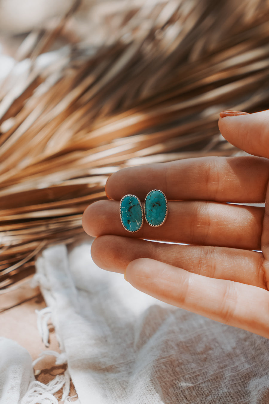 Stud Earrings in Sonoran Mtn Turquoise