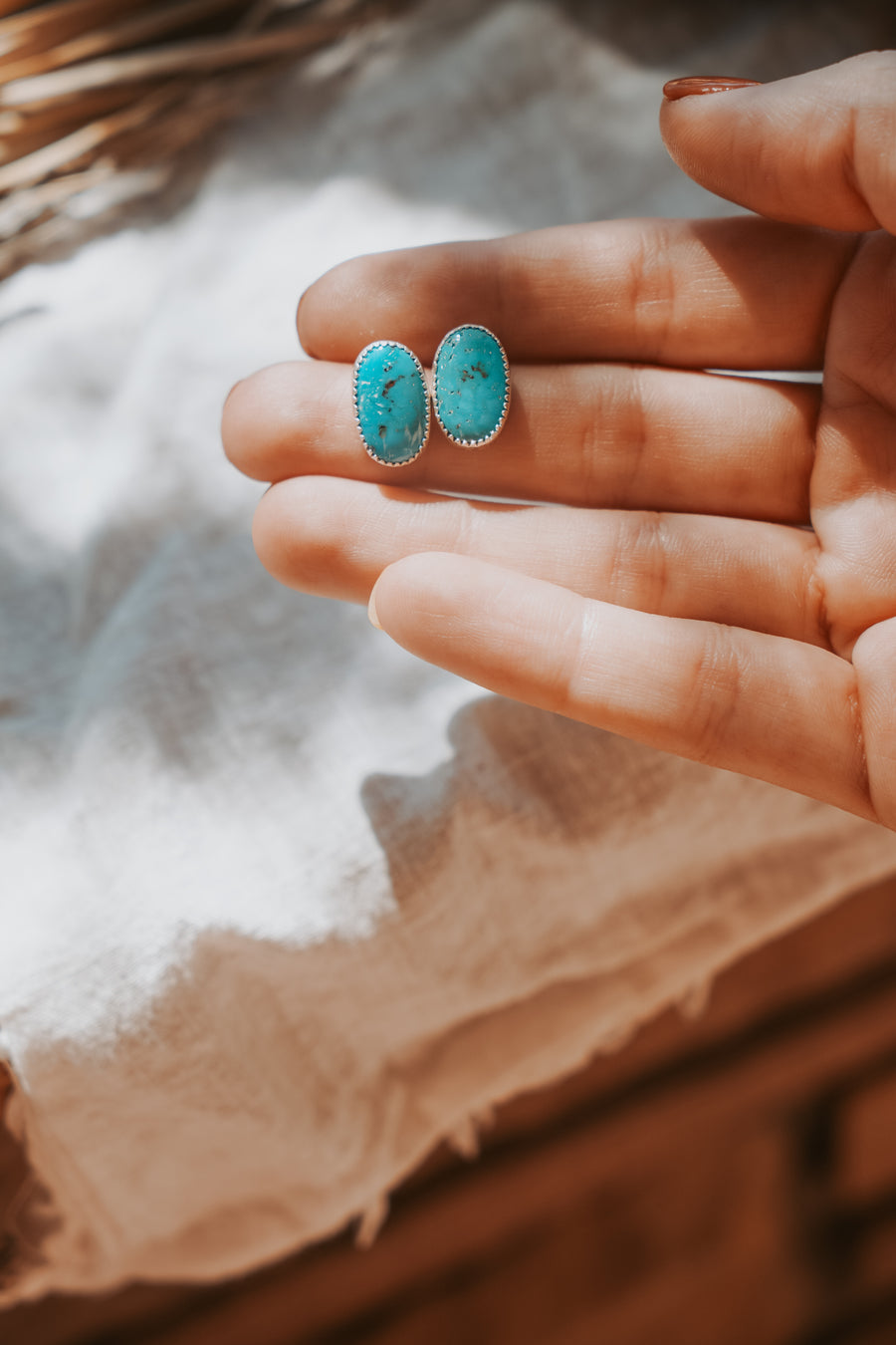 Stud Earrings in Sonoran Mtn Turquoise