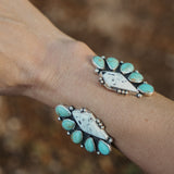Statement Cuff in White Buffalo & Kingman Turquoise