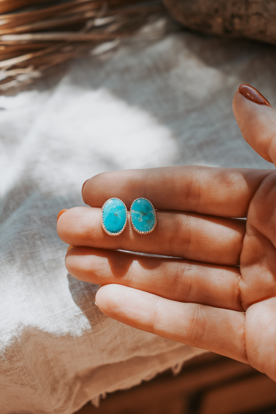 Stud Earrings in Sonoran Mtn Turquoise