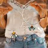 5 SPOTS OPEN: Sonoran Flower Collar in No. 8 Turquoise, White Buffalo, & Amber