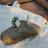 Statement Cuff in White Buffalo & Kingman Turquoise