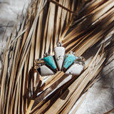 Statement Cuff in No. 8 Turquoise & White Buffalo